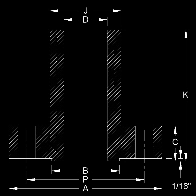 Weld Neck Flange Thickness Chart