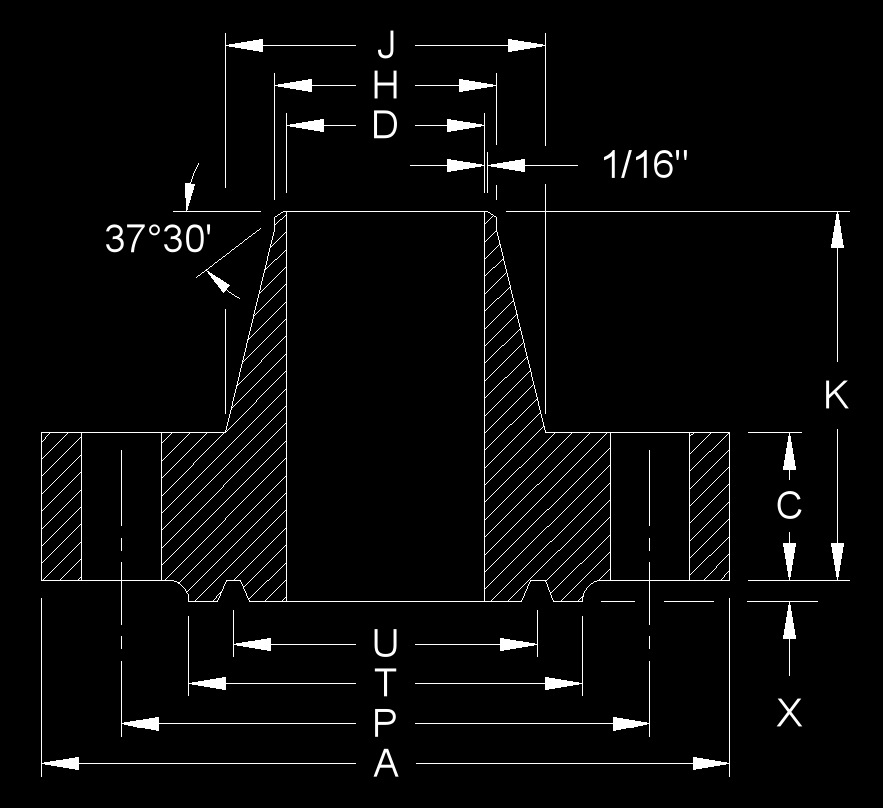 Long Weld Neck Nozzle Thickness Chart