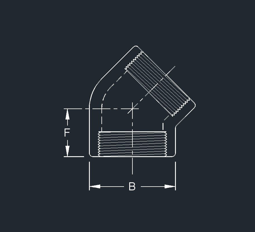 data 45 elbow thd