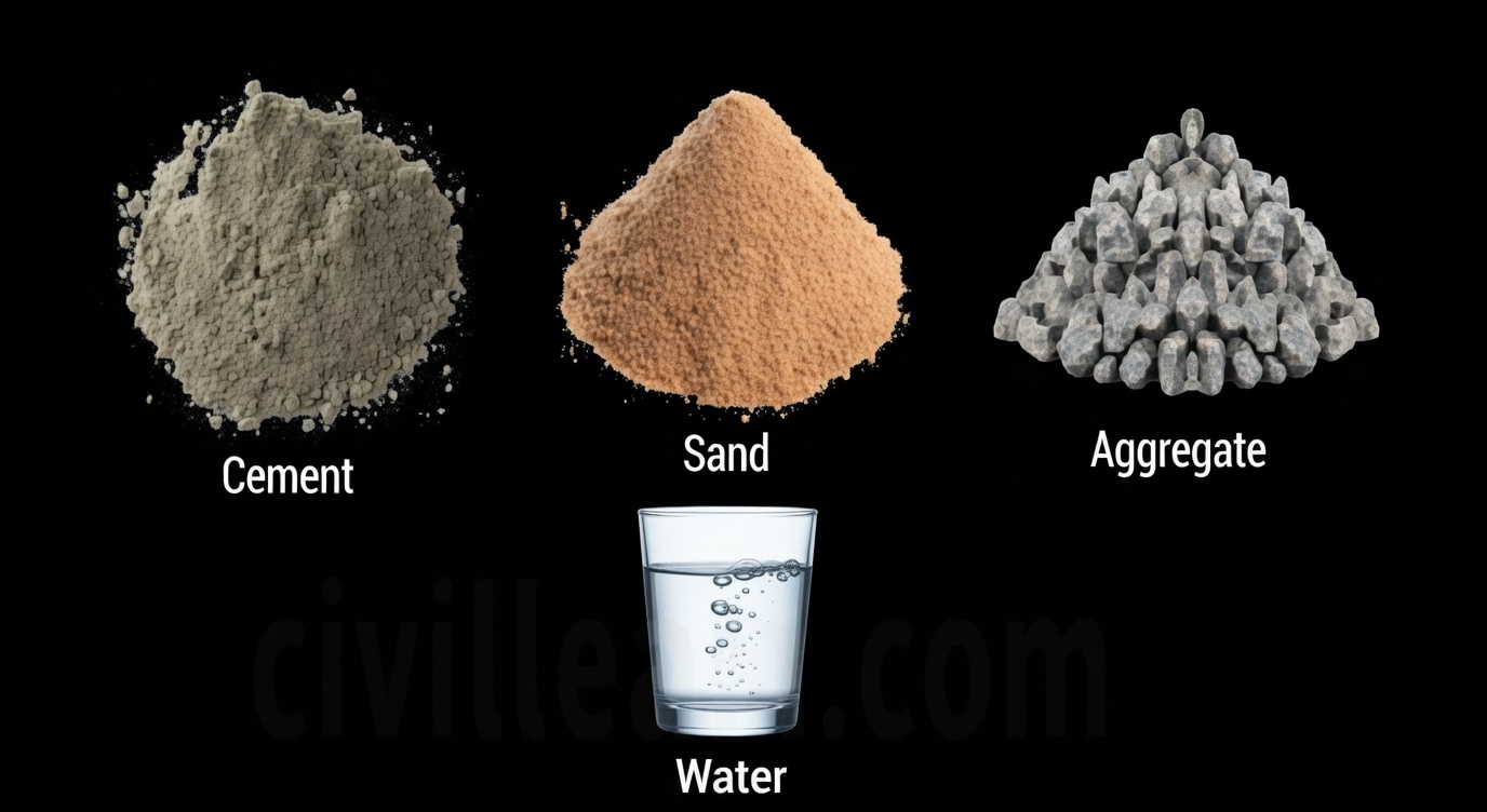 Cement Sand Aggregate Water 1